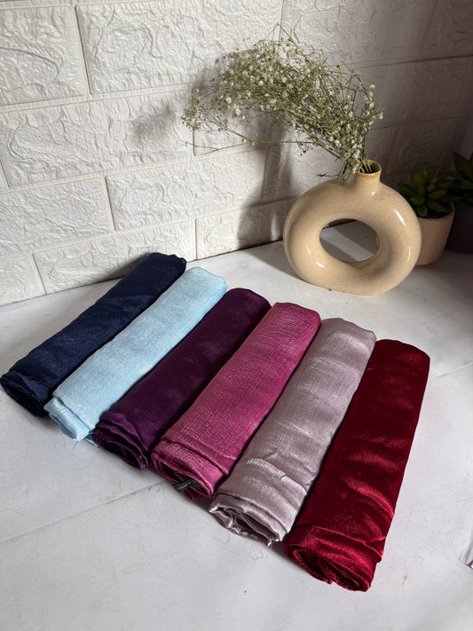 shimmer satin hijab festive wear